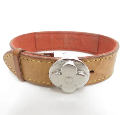 Auténtico brazalete Louis Vuitton de cuero buena suerte F#48109 Foto 1 de 4