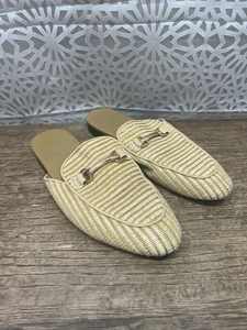 Saks Fifth Avenue Loafers Mens Size 11M Redford Raffia Slip On Slides Straw Shoe - Picture 1 of 8
