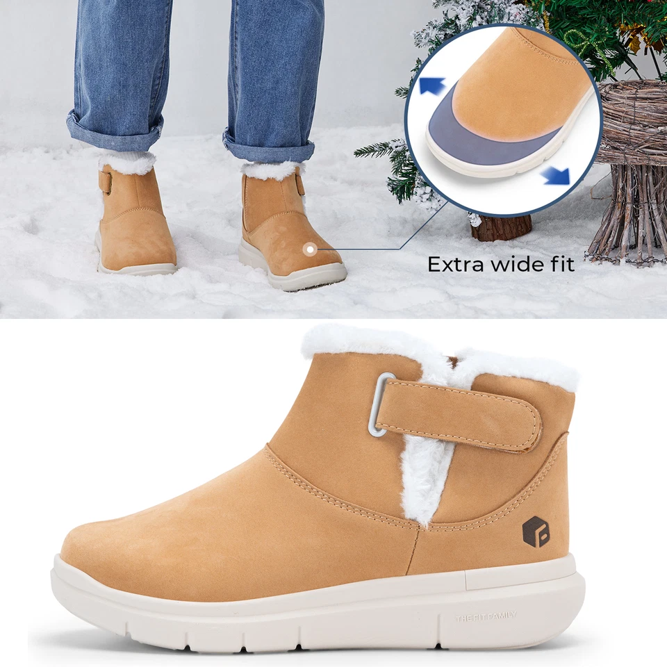 FitVille Winterstiefel Damen Extra Weit Warm Gefüttert Schneestiefel Stiefel