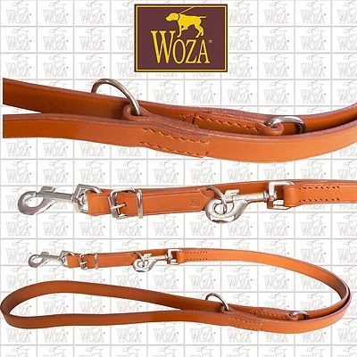 Premium Hundeleine Handgenäht Vollleder WOZA Rindlederleine Runde Kanten F51317