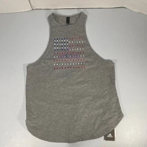 Adidas Tank Top Womens Small Gray Racerback - Picture 1 of 6