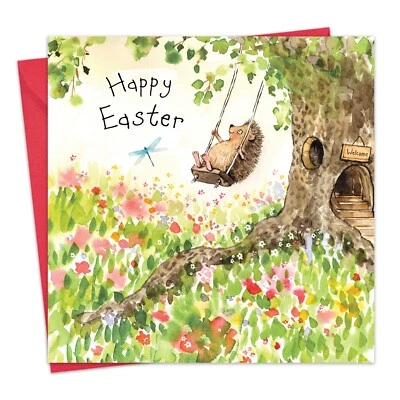 Easter Card - Hedgehog - Cute Happy Easter for Mum Dad Nan Grandad Son Daughter - Image 1 of 4