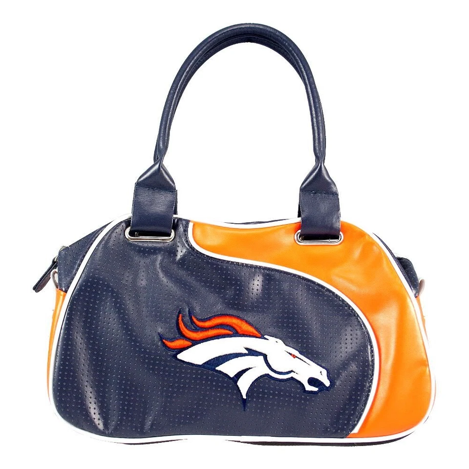 Denver Broncos Women's Per-fect Bowler Bag Purse NFL Authentic by Little Earth - Image 1 of 1