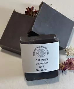Calming Lavender and Geranium 100% natural handmade soap vegan and eco friendly - Picture 1 of 7
