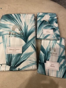 Frette Versila Queen Duvet Set 100% Cotton Retail 500$ 2 Euro Shams European NEW - Picture 1 of 12