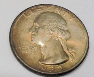 Very Nice 1932 Washington Quarter Choice A/ Uncirculated Tone On Obverse - Picture 1 of 8