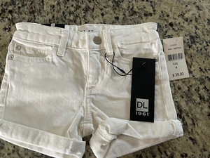 DL1961 Youth Girls White Cuffed Shorts Size 4 Piper Designer Denim - Picture 1 of 4