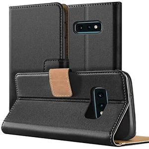 Handy Tasche Schutzhülle Book Case Flip Cover Wallet Etui Handy Hülle Schwarz - Bild 1 von 7
