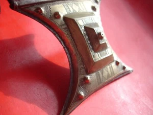 Niger Tuareg SILVER hand engraved amulet pendant gri gri with tie L60 mm - Picture 1 of 9