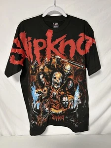 Slipknot Men's T-Shirt XL Aop Single Stitch Boot Band Metal 2 Sided Black!! - Picture 1 of 8