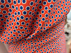 2 Metres Of A Retro-Esque Spotted Print Polyester Marocain Dress Fabric (Orange)
