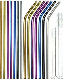 Metal Straws Reusable Mix Color Stainless Steel Drinks Straws Party  - Picture 1 of 8