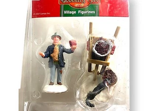 Vintage 2007 LEMAX Coventry Cove Roasted Chestnut Vendor Village Figurine 2 Pack - Picture 1 of 12