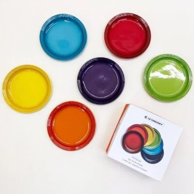 Le Creuset Round Plate Dish 18cm 7.5in Rainbow 6 Color Set Heatproof From Japan - Image 1 of 4