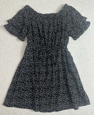 Vestido midi a lunares Y2k talla L coqueta capricho oscuro hada grunge hombro descubierto Foto 1 de 4