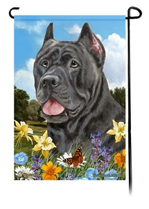 Summer Flowers Garden Flag - Blue Cane Corso - Picture 1 of 1