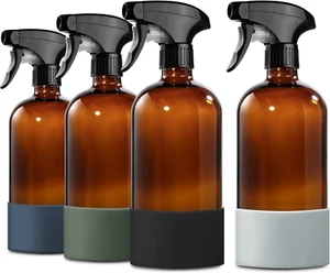 GMISUN Amber Glass Spray Bottles for Cleaning, 4Pack Brown Glass Spray Bottles f - Picture 1 of 7