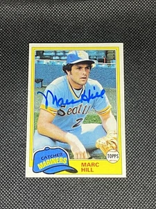 Carta Marc Hill Seattle Mariners firmata auto 1981 Topps #486 ~ COA - Foto 1 di 3