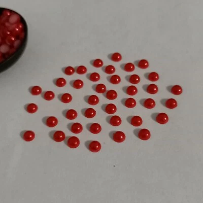 400pcs 4mm RED Pearl Half Round Cabochon Beads Flatback  AUS Free Postage Z1 - image 1 of 4