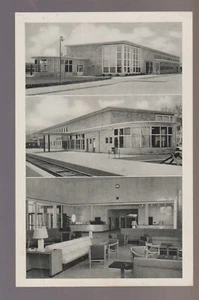 Burlington IOWA 1945 DEPÓSITO DE AUTOBUSES ESTACIÓN DEPÓSITO DE TRENES VISTA INTERIOR publicidad B1 - Imagen 1 de 2