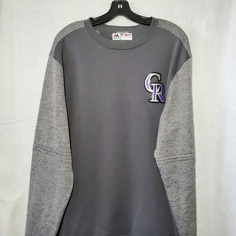 Colorado Rockies Majestic MLB Therma Base Pullover Size Men’s XL Grey Cover