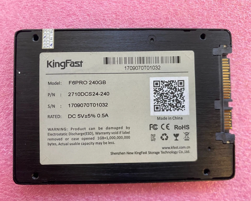 KingFast F6PRO 240GB 6GB/s SATA3 SSD 2.5" 2710DCS24-240 Solid State Drive - Image 1 of 2