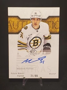 2023-24 SP Authentic Matthew Poitras Retro Future Watch Auto /99 Boston Bruins - Bild 1 von 4