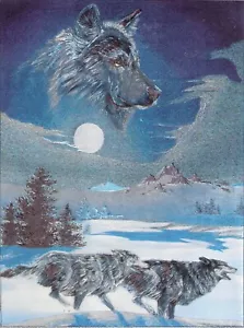 Runing Wolves By Ampel Foil Art Stampa Effetto 3D Senza Cornice Bianco Opaco 8X10 - Foto 1 di 1