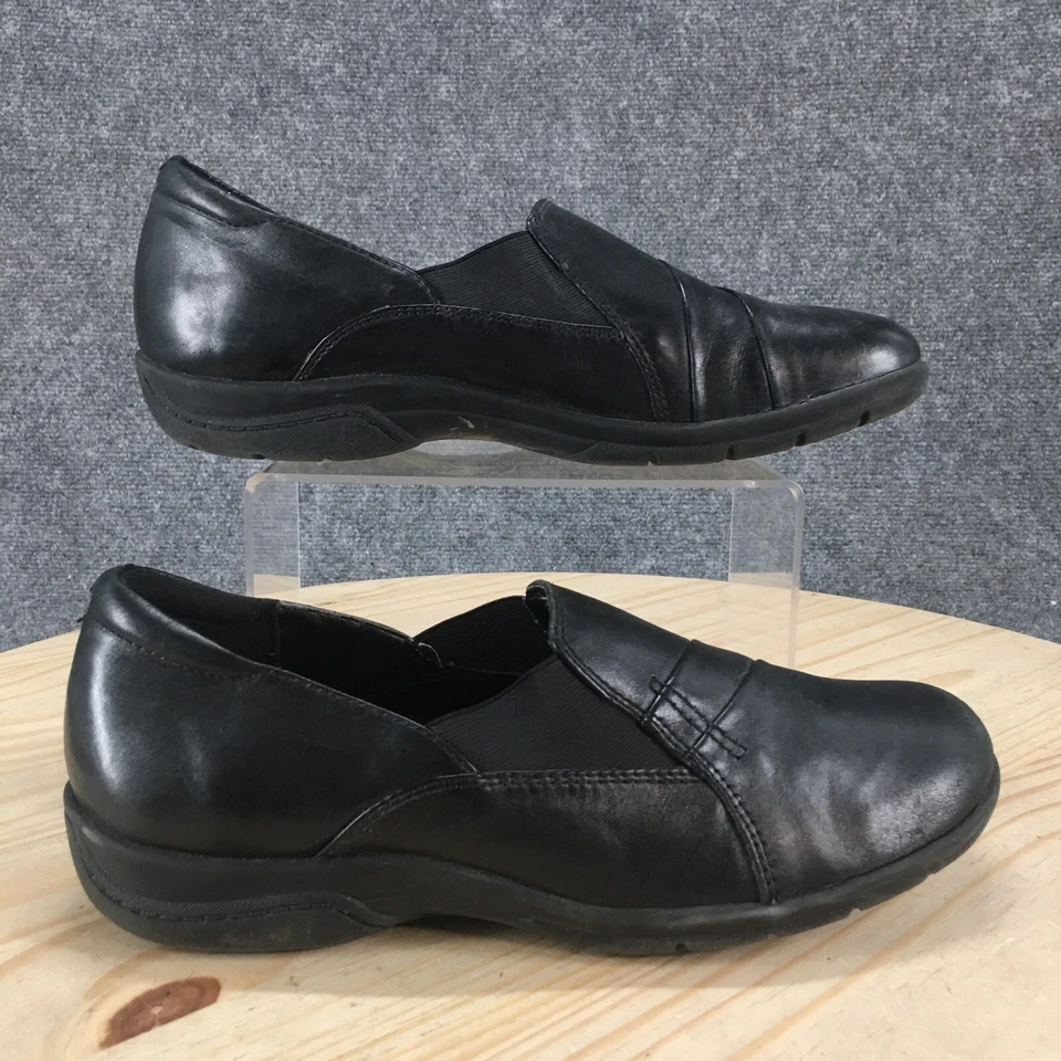 Earth Origins Shoes Womens 10 Caleigh Slip On Black Leather Casual Comfort Low - Image 1 of 4