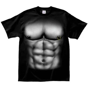 Camiseta Para Hombre Hombre Hombre Musculoso Sexy Hombre Sin Camisa Paquete de Seis Abdominales con Anillo de Pezón Real - Imagen 1 de 2