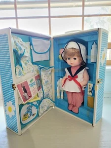 Vintage EG Eegee Goldberger LAYETTE BABY DOLL Travel Trunk tote bag bottle NIB  - Picture 1 of 14