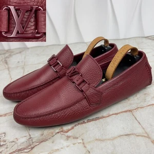 Louis Vuitton Hockenheim Driving Moccasin Red Grain Leather 9 LV 10 US 43 EUR - Picture 1 of 13