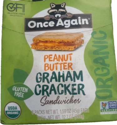 Once Again Crackr Graham Sandwiches Peanut Butter 12.72 oz - Image 1 of 3