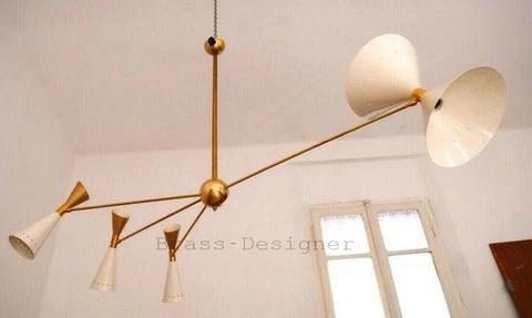 Huge Diabolo Chandelier Italian Style Stilnovo Mid Century Sputnik Ceiling Light Cover