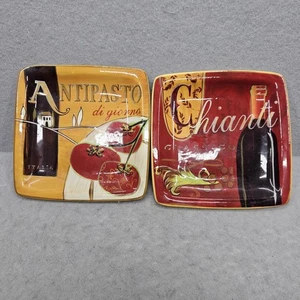 Pair of Pier 1 Imports Earthenware Cucina Plates - Picture 1 of 10