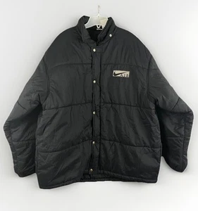Vintage Nike Air Puffer Jacket Men's XL Black Lined Pockets Mock Neck Full Zip - Picture 1 of 8