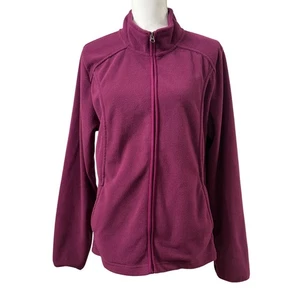 Merona Womens Plum Full-Zip Fleece Jacket XL Lightweight Warm Outerwear Polyeste - Picture 1 of 12