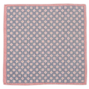 ROSI Handmade Multicolor Solid-Geometric Cotton-Linen Pocket Square Double Sided - Picture 1 of 4