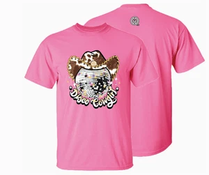 Youth: Disco Cowgirl Southern Sassy Short Sleeve Graphic Tee - Picture 1 of 3