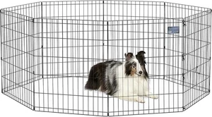 Folding Metal Puppy/Dog Exercise Pen, Indoor/Outdoor Playpen with No Door, Pr... - Picture 1 of 8