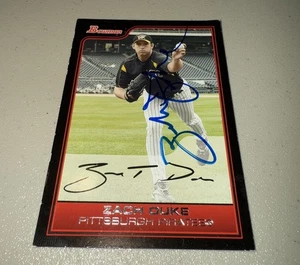 Zach Duke 2009 Bowman Baseball #58 On Card Auto Pittsburgh Pirates  - Picture 1 of 2