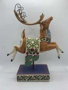 2004 Jim Shore Heartwood Creek Dash Away 118111T Reindeer Green Blanket Figure - Picture 1 of 14