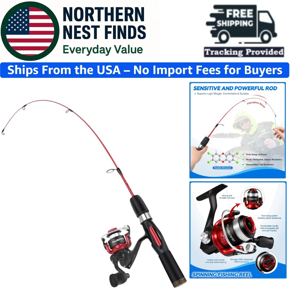 Durable Ultralight Ice Fishing Combo 25/26/27/28” - Ideal for Perch & Walleye - Image 1 of 4
