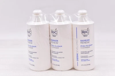 Lote de 3 limpiadores de gel a espuma RoC Barrier Renew, 12 oz EXP: 06/2026  Foto 1 de 4