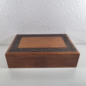 Vintage polish Wooden Carved Jewelry Trinket Box Made in Poland - Picture 1 of 11