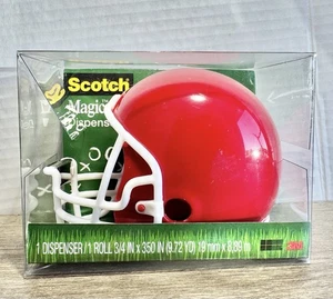 3m Scotch Magic Tape Dispenser Open Box RED Football Helmet W/Roll Of Tape New - Picture 1 of 5