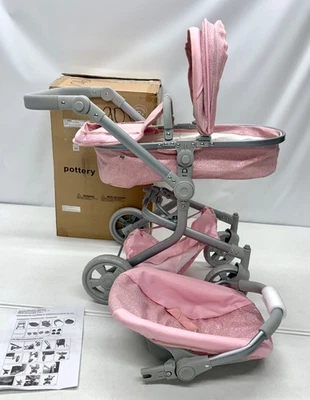 NUEVO EN CAJA Cochecito de Muñeca 3 en 1 Convertible Pottery Barn NIÑOS Rosa Brillo Foto 1 de 4