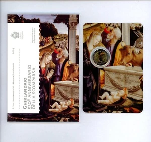 2 euros San Marino 2024 530. Aniversario de la muerte Ghirlandaio en carpeta / blister - Imagen 1 de 7