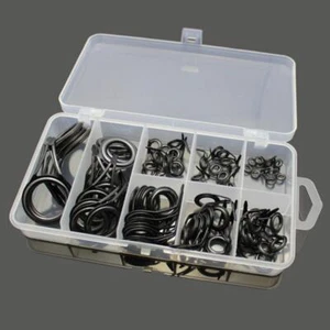 75x Rod Ceramic Guides Ring Fishing Rod Guide Repair Kit Top Tip Stainless Steel - Picture 1 of 9