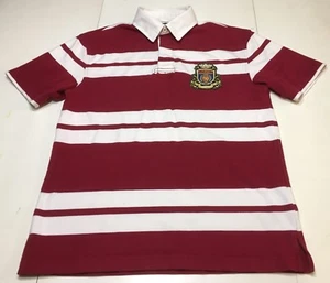 Vintage Tommy Hilfiger Shirt Red White Striped Rugby Polo S/S Mens Sz S - EUC - Picture 1 of 6